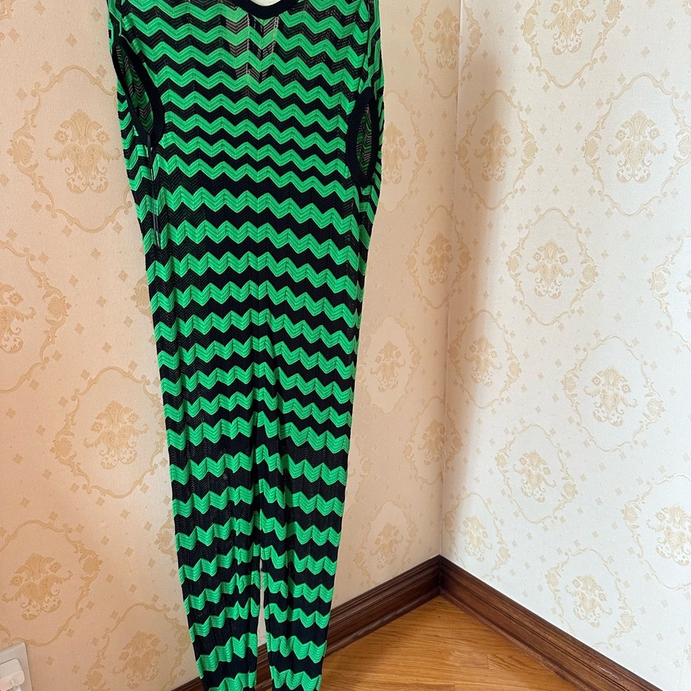 Missoni jumpsuit Green and Black Chevron IT 40
